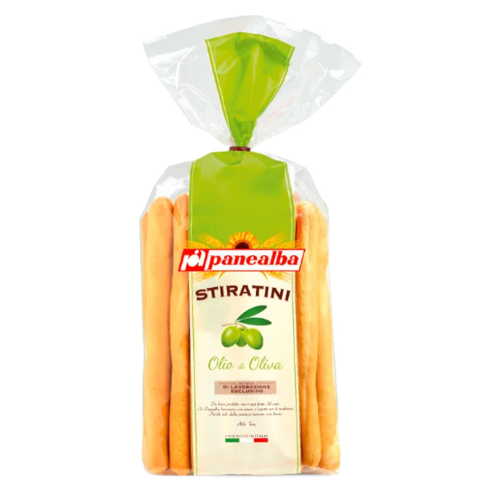 Packaged pasta with Panealba branding on a white background. Italian breadstick australia.
