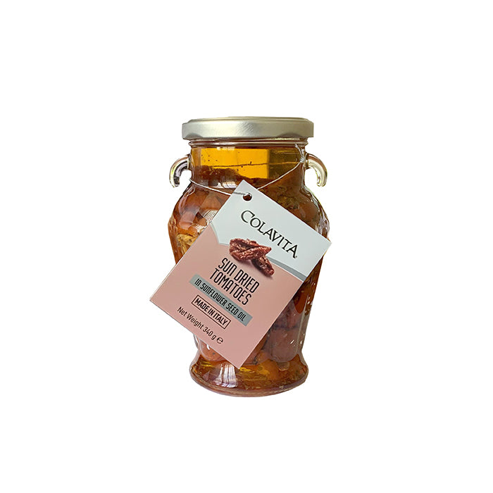 Jar of Colavita sun-dried tomatoes, italian sun dried tomatoes, italian gourmet food online, italian best preserved veggies