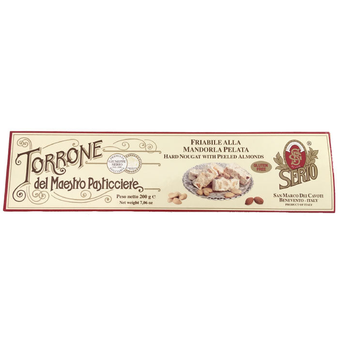 Torrone packaging with brand name and product description on a white background
