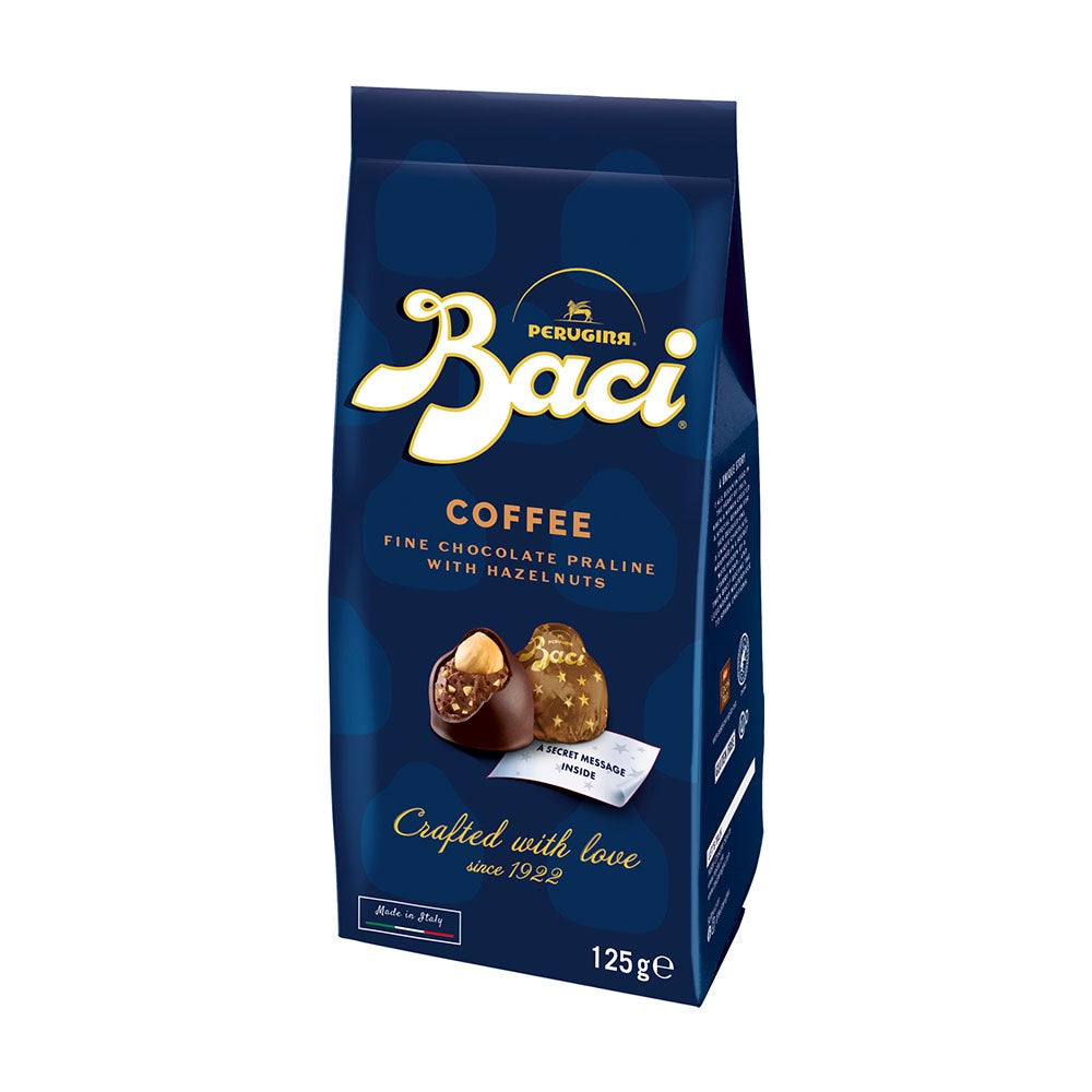 Baci Perugina coffee chocolate praline packaging on a white background