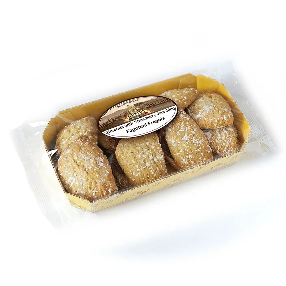 Packaged italian cookies, pastry filled with strawberry. Hand made italian cookies australia