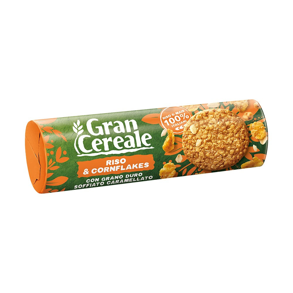 Gran Cereale rice and cornflakes package on a white background